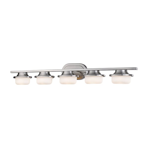 Z-Lite Optum 5 Light Vanity, Brushed Nickel & Matte Opal 1917-5V-BN-LED - main
